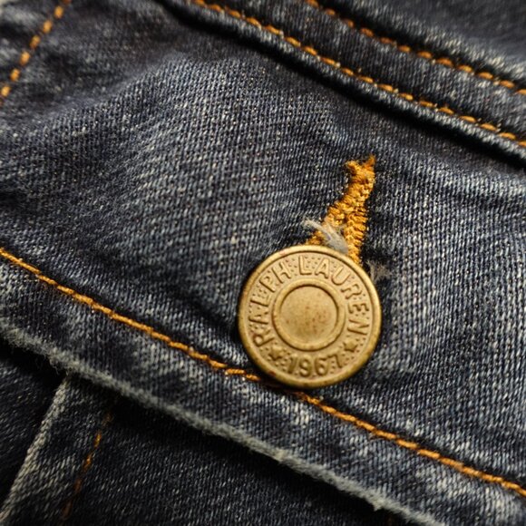 Polo Ralph Lauren Denim Trucker Jacket Kids Small Dark Wash Classic - Picture 3 of 9